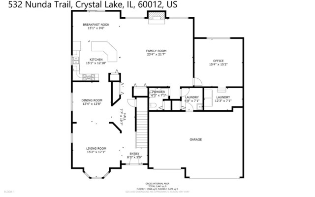 532 Nunda Trl, Crystal Lake, IL 60012 - home floor plan