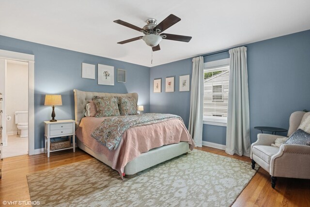 1702 Madsen Ct, Wheaton, IL 60187 - bedroom featuring wood finished floors, baseboards, and ceiling fan