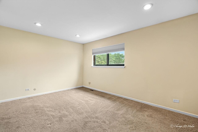 1610 Chippewa Trl, Wheeling, IL 60090 - spare room with baseboards, carpet flooring, and recessed lighting