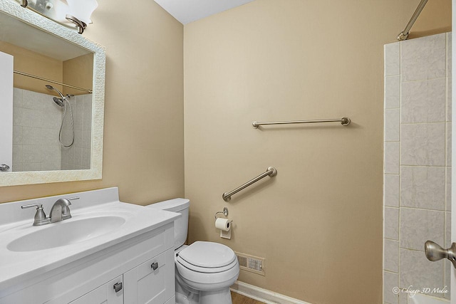 1610 Chippewa Trl, Wheeling, IL 60090 - bathroom featuring toilet, a shower, and vanity