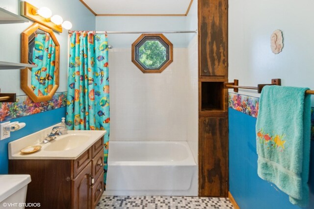 236 S Edgewood Ave, Lombard, IL 60148 - bathroom with vanity and shower / bathtub combination with curtain