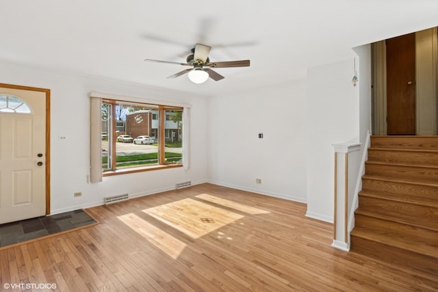 236 S Edgewood Ave, Lombard, IL 60148 - entryway with hardwood / wood-style flooring, ceiling fan, and stairs