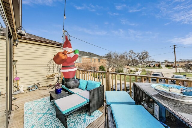 8404 N Greenwood Ave, Niles, IL 60714 - wooden deck featuring an outdoor hangout area