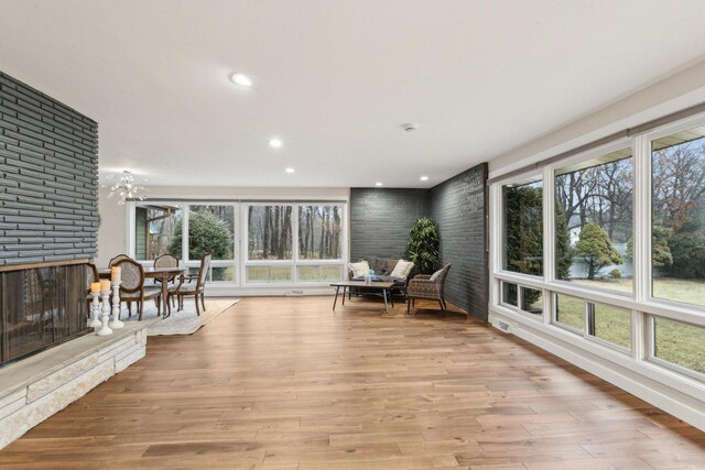 32225 N Pine Ave, Grayslake, IL 60030 - sunroom featuring plenty of natural light, wood finished floors, and recessed lighting