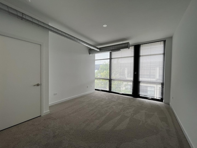 1150 W 15th St Unit 401, Chicago, IL 60608 - carpeted spare room featuring expansive windows and baseboards
