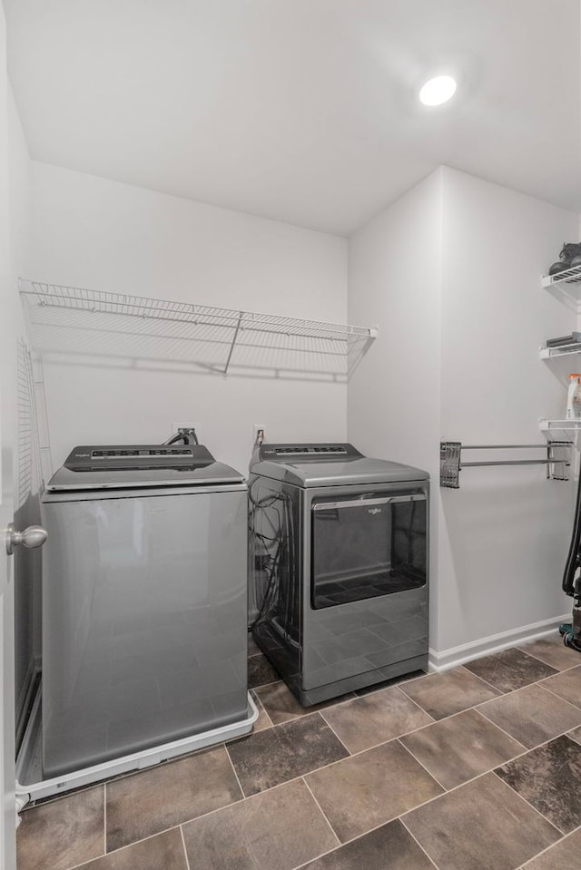 2461 Tahoe Ln, Pingree Grove, IL 60140 - laundry area with separate washer and dryer and baseboards