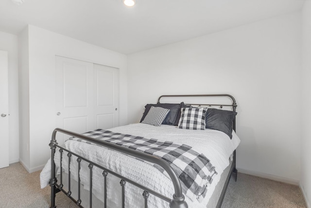 2461 Tahoe Ln, Pingree Grove, IL 60140 - bedroom with carpet flooring, a closet, baseboards, and recessed lighting