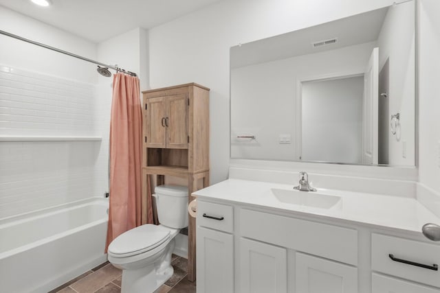 2461 Tahoe Ln, Pingree Grove, IL 60140 - full bath with toilet, vanity, shower / bathtub combination with curtain, and tile patterned floors
