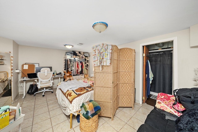 3642 S Central Ave, Cicero, IL 60804 - bedroom featuring light tile patterned flooring and an office area