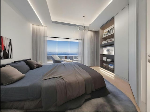 1720 Maple Ave Unit 670, Evanston, IL 60201 - bedroom with a raised ceiling, floor to ceiling windows, and recessed lighting