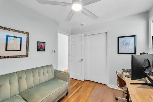 1602 Normandy Dr, Champaign, IL 61821 - office space with light wood finished floors, ceiling fan, and baseboards