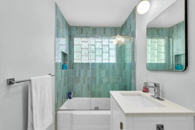 1602 Normandy Dr, Champaign, IL 61821 - full bath with plenty of natural light, bath / shower combo with glass door, and vanity