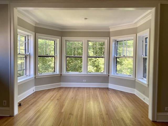 806 Forest Ave Unit 3, Evanston, IL 60202 - unfurnished room with light wood-style floors, baseboards, and ornamental molding