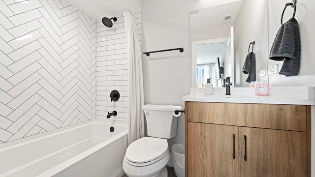 3124 S Benson St Unit 6, Chicago, IL 60608 - bathroom with toilet, vanity, and shower / bathtub combination with curtain