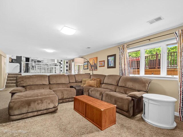7235 Kiowa Ln, Palos Heights, IL 60463 - carpeted living room with stairs