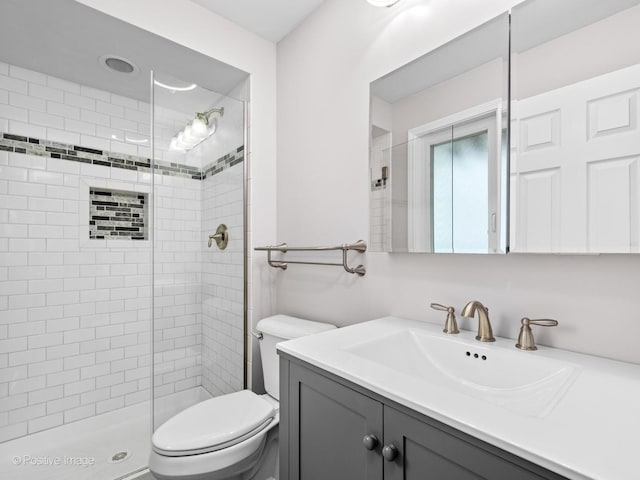 7235 Kiowa Ln, Palos Heights, IL 60463 - bathroom with toilet, vanity, and a stall shower