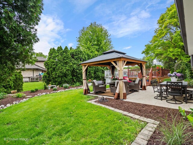 7235 Kiowa Ln, Palos Heights, IL 60463 - view of grassy yard with a gazebo and a patio