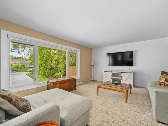 7235 Kiowa Ln, Palos Heights, IL 60463 - living room featuring baseboards and carpet flooring