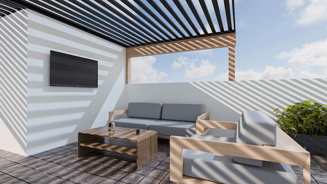 view of patio with an outdoor living space