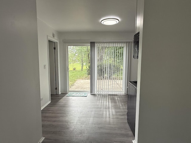 217 Davis Ln, Bolingbrook, IL 60440 - entryway featuring dark wood-style floors and baseboards