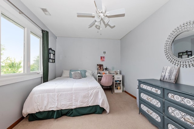 8147 Nielsen Dr, Tinley Park, IL 60477 - bedroom featuring light carpet and a ceiling fan