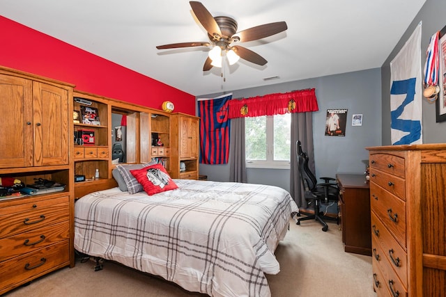 8147 Nielsen Dr, Tinley Park, IL 60477 - bedroom featuring light carpet and a ceiling fan