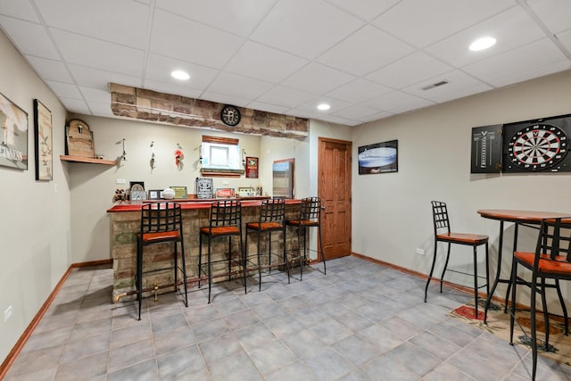 8147 Nielsen Dr, Tinley Park, IL 60477 - indoor dry bar with a drop ceiling and recessed lighting