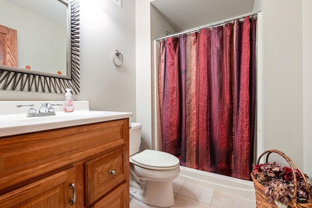 8147 Nielsen Dr, Tinley Park, IL 60477 - bathroom with vanity, tile patterned floors, and curtained shower