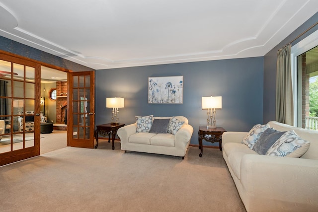 8147 Nielsen Dr, Tinley Park, IL 60477 - living room featuring french doors and carpet