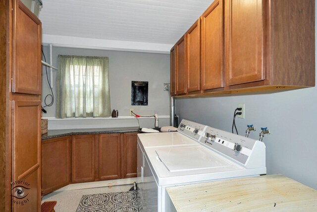 623 Woodstock Ln, Bourbonnais, IL 60914 - laundry room featuring separate washer and dryer and cabinet space