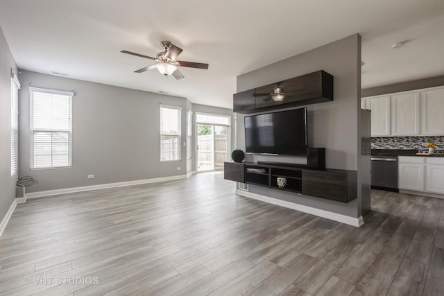 25242 Colligan St, Manhattan, IL 60442 - living room featuring ceiling fan and wood finished floors