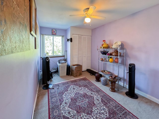 1703 S Ruble St, Chicago, IL 60616 - carpeted bedroom with baseboards, ceiling fan, and a closet