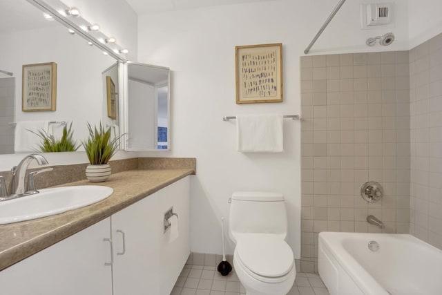 405 N Wabash Ave Unit 1002, Chicago, IL 60611 - full bath featuring vanity, toilet,  shower combination, and tile patterned flooring