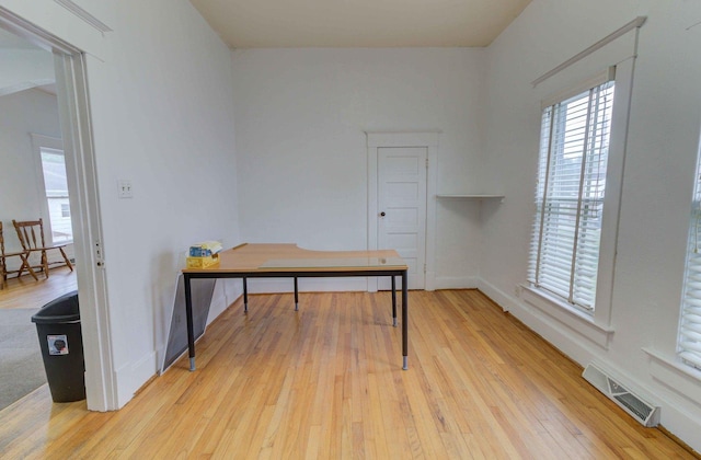 206 N Pine St, Villa Grove, IL 61956 - home office featuring wood-type flooring and baseboards