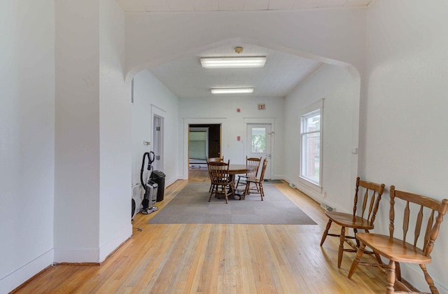 206 N Pine St, Villa Grove, IL 61956 - dining space with light wood finished floors and baseboards