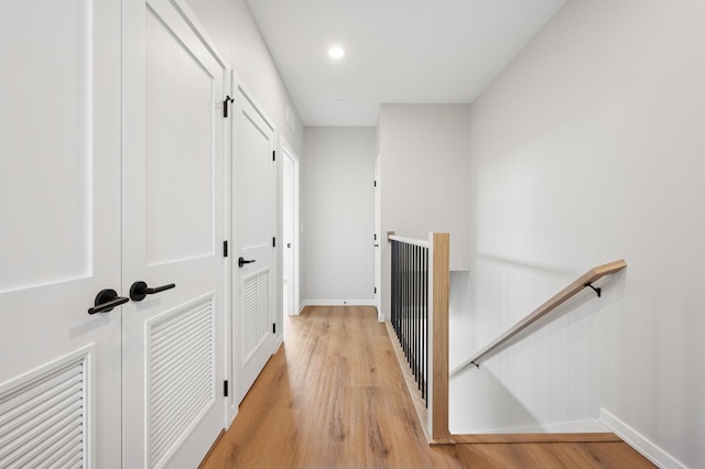 944 Beloit Ave Unit 2, Forest Park, IL 60130 - corridor with an upstairs landing, baseboards, light wood finished floors, and recessed lighting