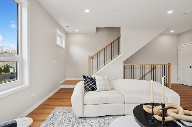 944 Beloit Ave Unit 2, Forest Park, IL 60130 - living room featuring light wood-style flooring, recessed lighting, and baseboards
