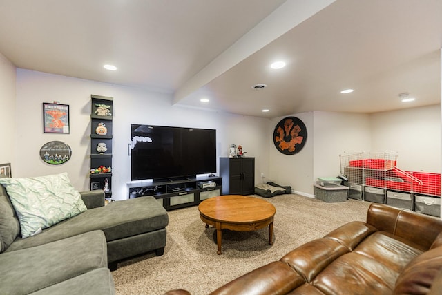722 Amherst Dr, Sycamore, IL 60178 - carpeted living area featuring recessed lighting and baseboards