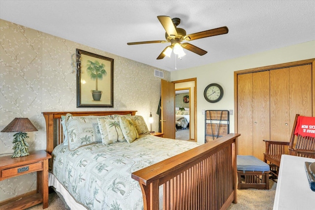 705 Northridge Dr, Mahomet, IL 61853 - carpeted bedroom featuring ceiling fan and a closet