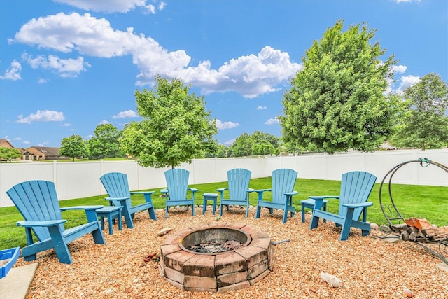 705 Northridge Dr, Mahomet, IL 61853 - view of yard featuring an outdoor fire pit
