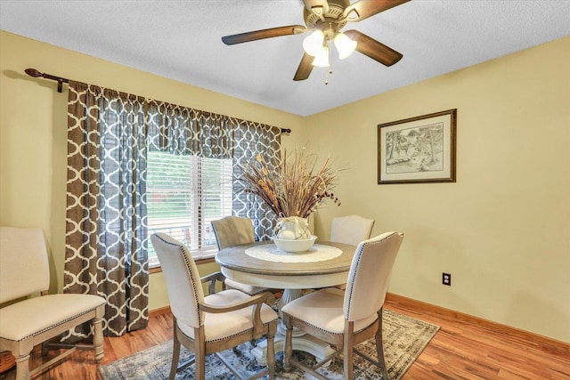 705 Northridge Dr, Mahomet, IL 61853 - dining area featuring ceiling fan, light wood-style floors, and a textured ceiling