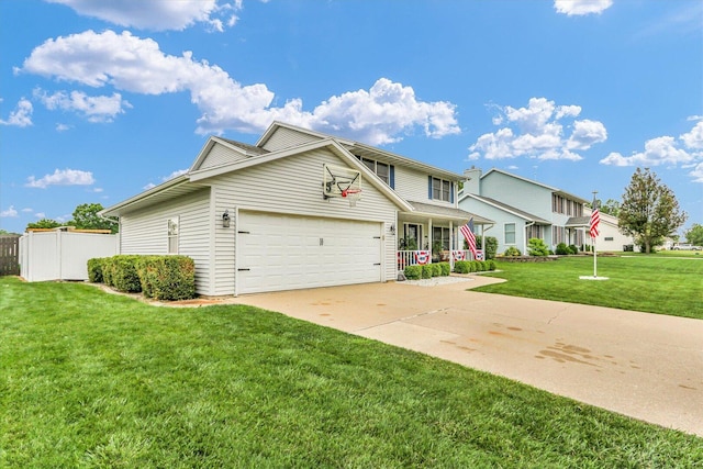 705 Northridge Dr, Mahomet, IL 61853 - view of front facade featuring concrete driveway, a porch, and a garage