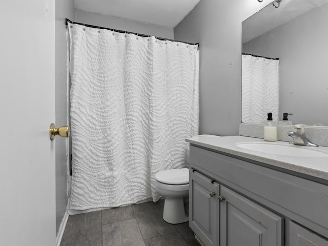 1094 Rainwood Dr, Aurora, IL 60506 - full bathroom featuring vanity, toilet, and a shower with shower curtain