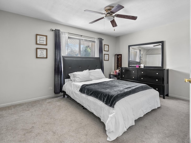 1094 Rainwood Dr, Aurora, IL 60506 - bedroom with light carpet, baseboards, and ceiling fan