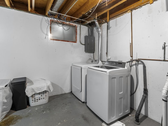1094 Rainwood Dr, Aurora, IL 60506 - washroom featuring electric panel and washer and dryer