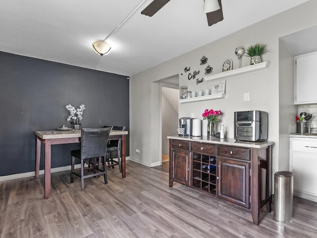 1094 Rainwood Dr, Aurora, IL 60506 - indoor bar featuring wood finished floors and ceiling fan