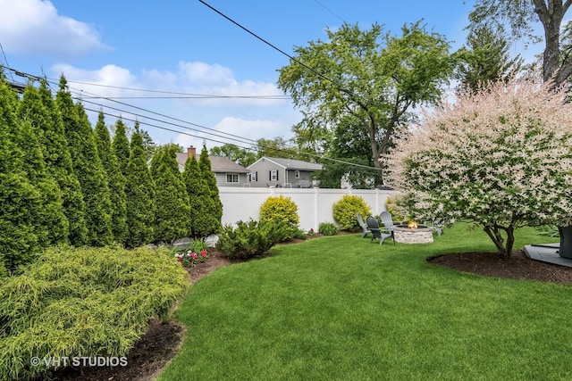 1140 Catalpa Ln, Naperville, IL 60540 - view of yard featuring an outdoor fire pit