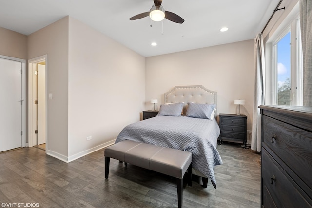 3019 N Allen Ave, Chicago, IL 60618 - bedroom with wood finished floors, baseboards, recessed lighting, and ceiling fan