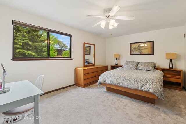 1809 Grant St, Evanston, IL 60201 - bedroom with light colored carpet and ceiling fan