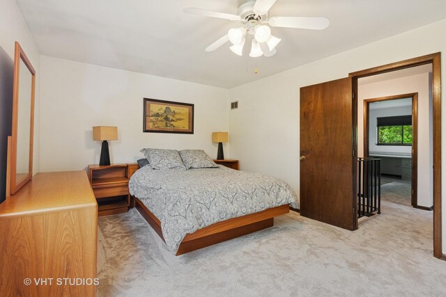 1809 Grant St, Evanston, IL 60201 - carpeted bedroom with baseboards and ceiling fan